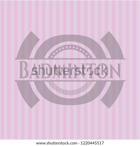 Badminton pink emblem. Vintage.