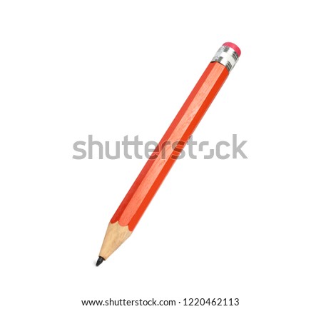 Classic orange Pencil isolated on a white background.