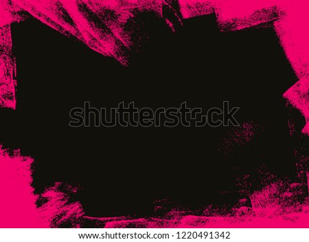 hand painted  black and pink brush strokes vector background texture 