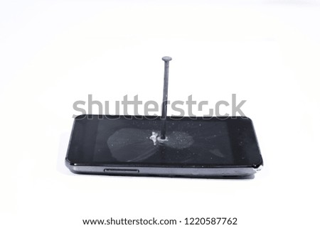 Abstract photo of broken or damaged smartphone. 
