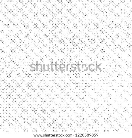 Grunge Texture on White Background, Black Abstract Dotted Vector, Halftone Rough Design