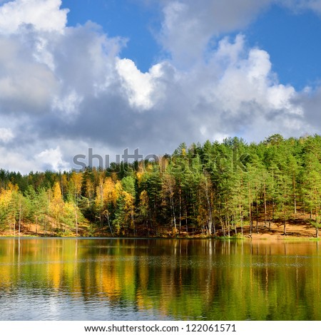 lake landscape during Fall season