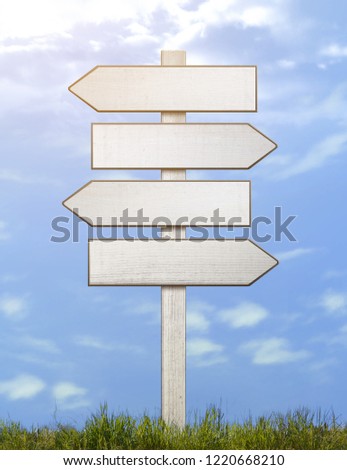 signpost shield different paths directions to decide