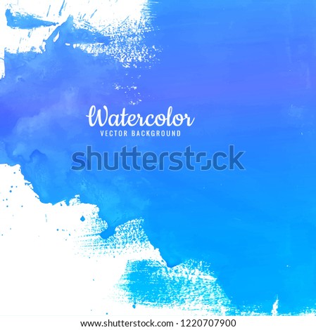 Watercolor blue splash design vector