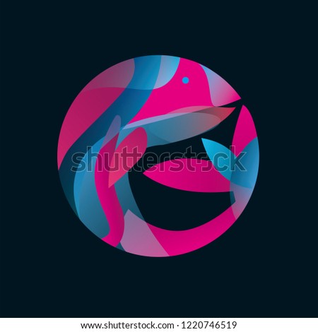 logo fish colorful vector
