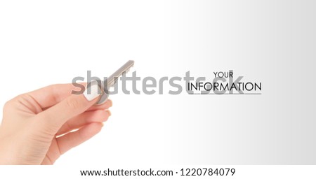 Key in hand pattern on white background isolation