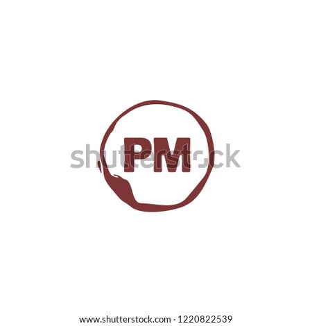 P M PM Initial logo template vector