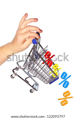 Shopping cart sale concept isolated on white