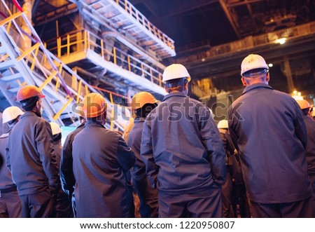Strike of workers in heavy industry Royalty-Free Stock Photo #1220950807