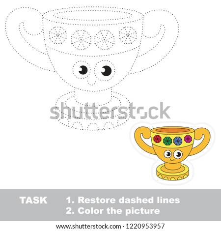 Golden Jewel Bowl Cup. Dot to dot educational game for kids.