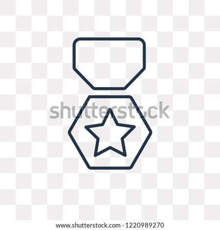 Medal vector outline icon isolated on transparent background, high quality linear Medal transparency concept can be used web and mobile