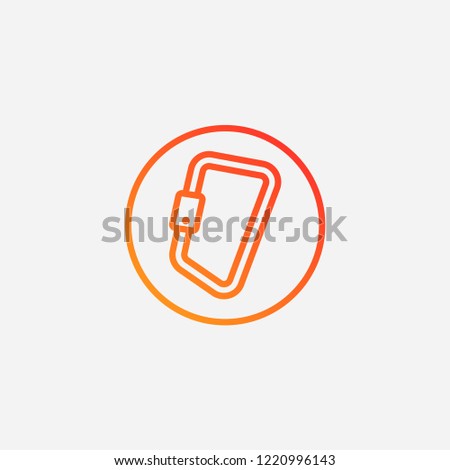 Outline carabiner icon,gradient illustration,vector camping sign symbol