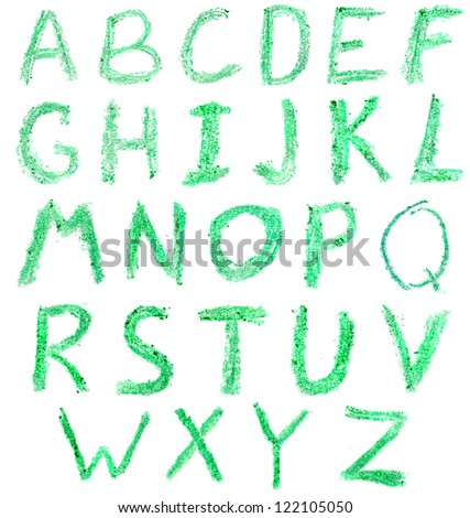 Crayon alphabet green
