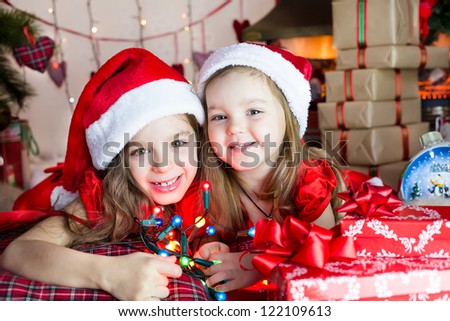 Sisters on a christmas holiday