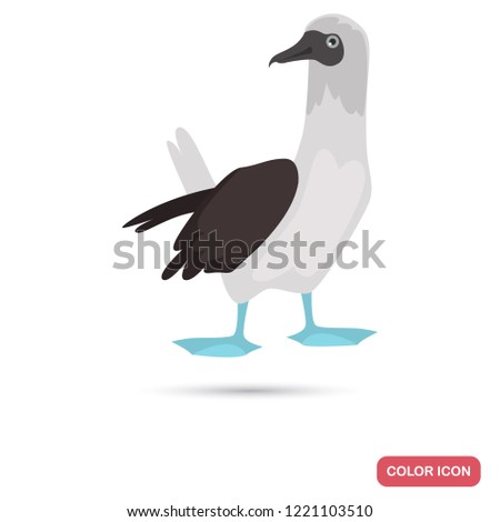 Gannet sea bird color flat icon