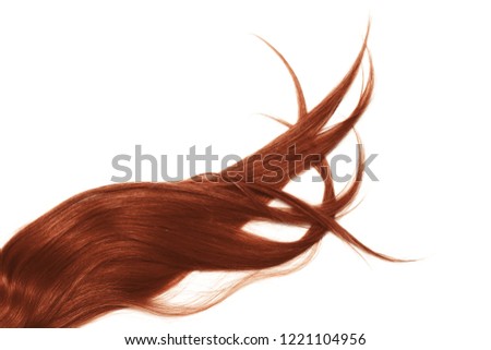 Disheveled henna hair isolated on white background
