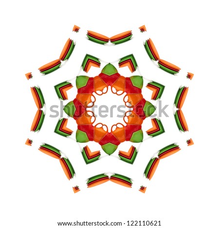 Kaleidoscopic colorful background image, floral mandala
