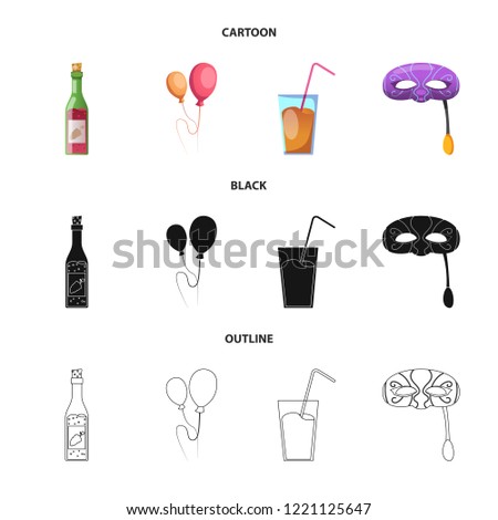 Vector design of party and birthday icon. Set of party and celebration stock symbol for web.
