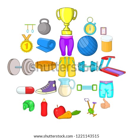Sport games icons set. Cartoon set of 25 sport games vector icons for web isolated on white background