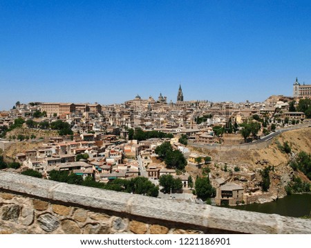 Toledo the whole city, a very natural picture with free space (Spain).