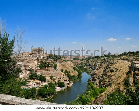 Toledo and the Tagus River, a very natural picture (Spain).