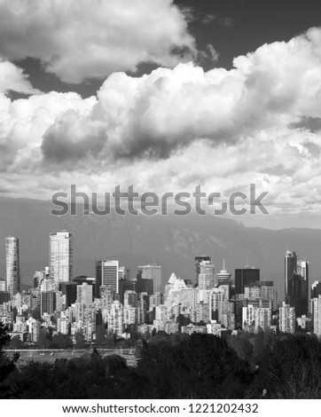 Vancouver Panoramic view with English Bay, British Columbia, Canada