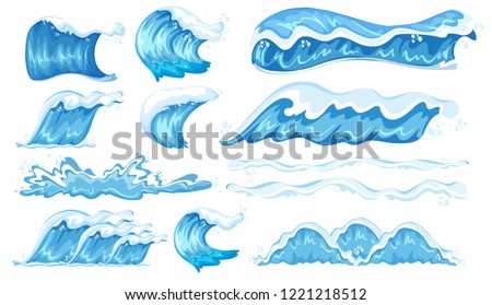 Set of different wave illustration