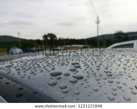 Rain drops on the roof after rain. 
