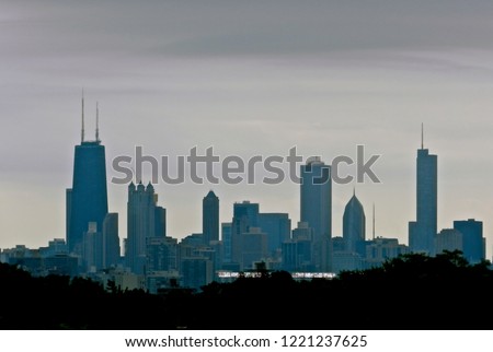      Downtown Chicago Skyline - One of the worlds tallest skyline, Chicago boasts 4 tallest buildings in the USA.                          