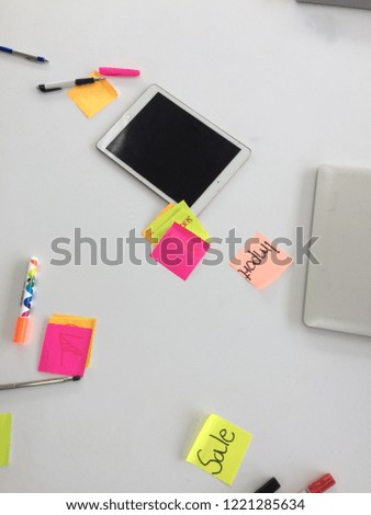 Business concept,  laptop and tablet on table with business planing