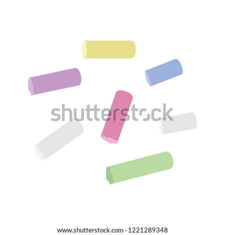 Chalk icon in flat style isolated vector illustration on white transparent background. Colored chalk vector. Royalty-Free Stock Photo #1221289348