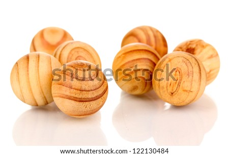 Wooden balls isolated on white