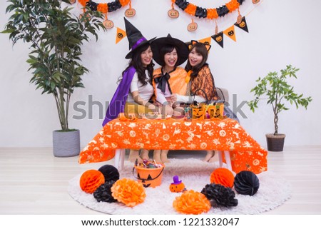Women who play Halloween parties