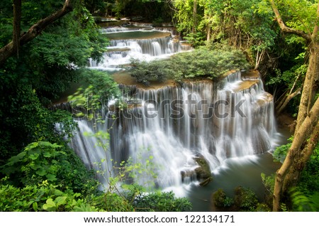 beautiful waterfall, Huay mae Ka Min waterfall in Thailand