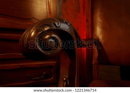 Old leather wood chair Narrow picture