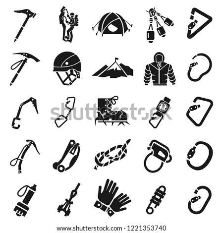 Alpine tools icons vector set. Simple set of alpine tools icons vector for web design on white background