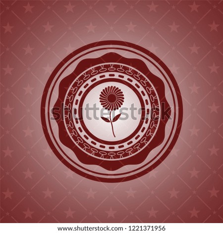 flower icon inside red icon or emblem