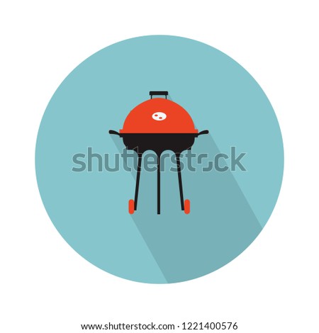 vector grill icon. Flat illustration of barbecue. barbeque food isolated on white background. outdoor picnic sign symbol