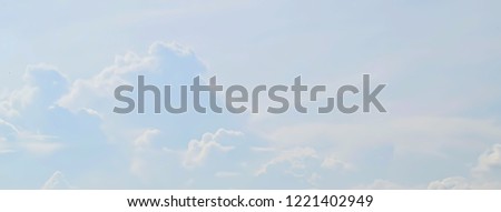 Abstract image of Blue Sky and White Cloud for Background image, Save the Earth concept. Image size for panoramic banner.