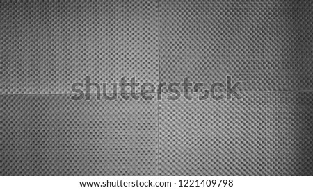 Sound proof padding acoustic soft foam grey color double thick panels layers on the recording studio wall for reduce or absorb or protect this room from other falsetto outside for professional works.