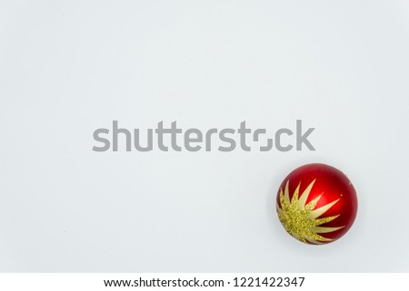 Holidays wallpaper background of Christmas tree decorations isolated on white background.