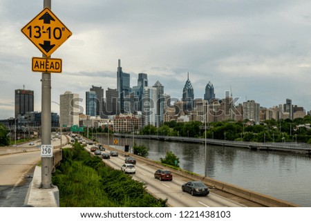 A highway in the city of Philadelphia, Pennsylvania.