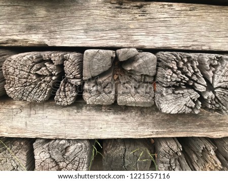 A group of old wooden sleeper and Old Wood