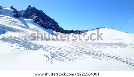 Panoramic View of Glaciers On Peak Of Mount Baker, Washington, USA
