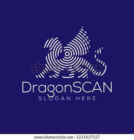 Dragon Scan Technology Logo vector Element. Animal Technology Logo Template