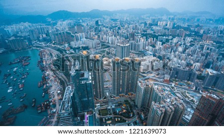 Aerial View Port Of Hong Kong