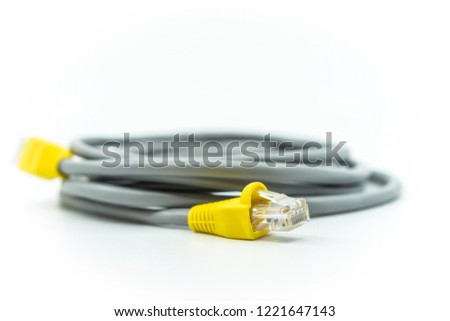 Network cable on white background.