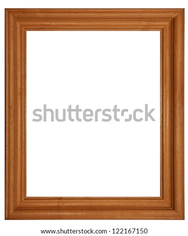 Wooden frame isolated on a white background.