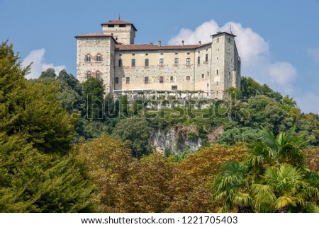 The castle of Rocca Borromea at Angera on Italy