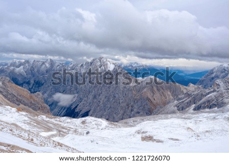 The view from top of Zugspitze, Germany